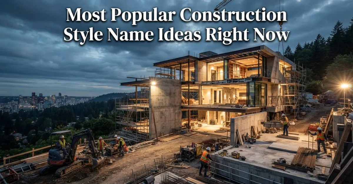 Most Popular Construction Style Name Ideas Right Now