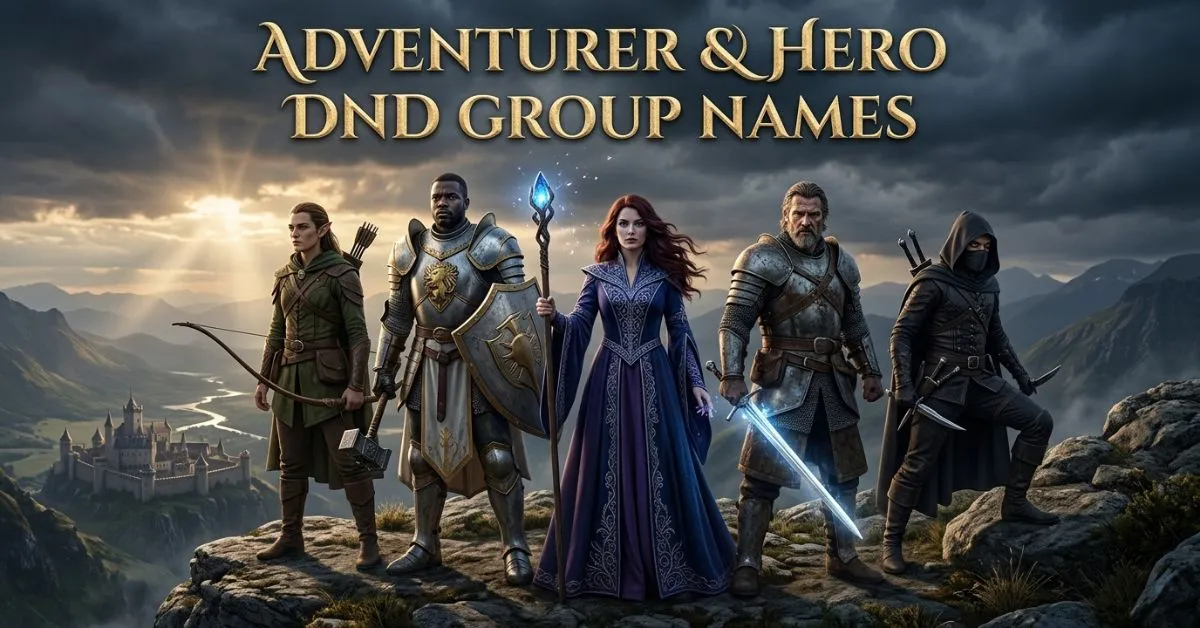 Adventurer & Hero DND Group Names