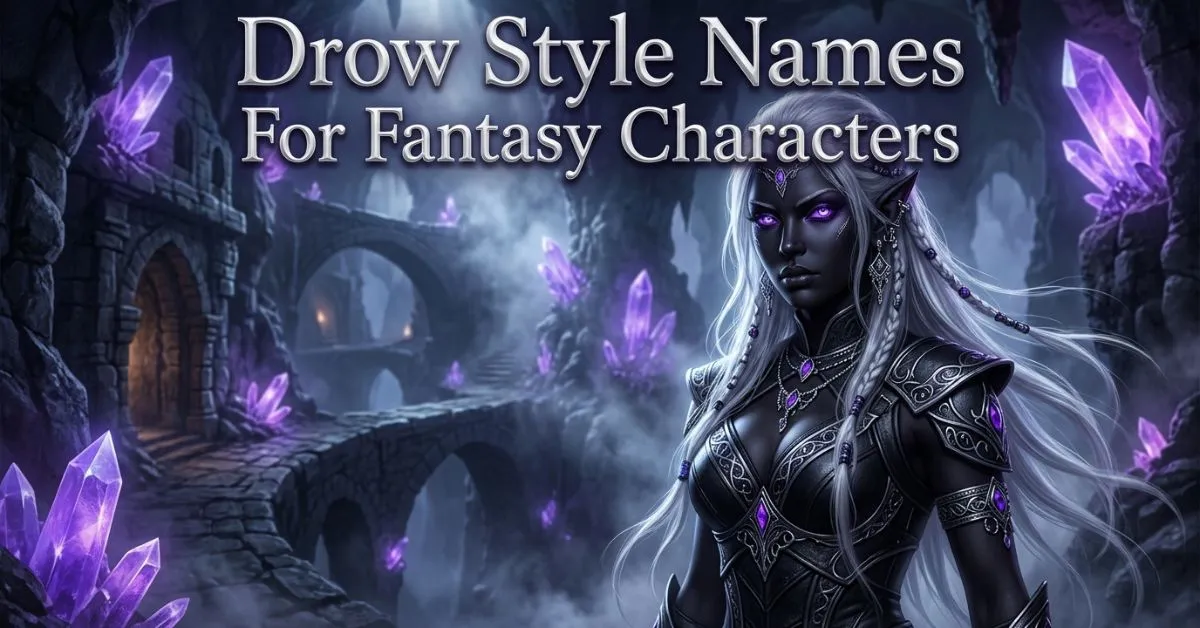 Drow Style Names For Fantasy Characters