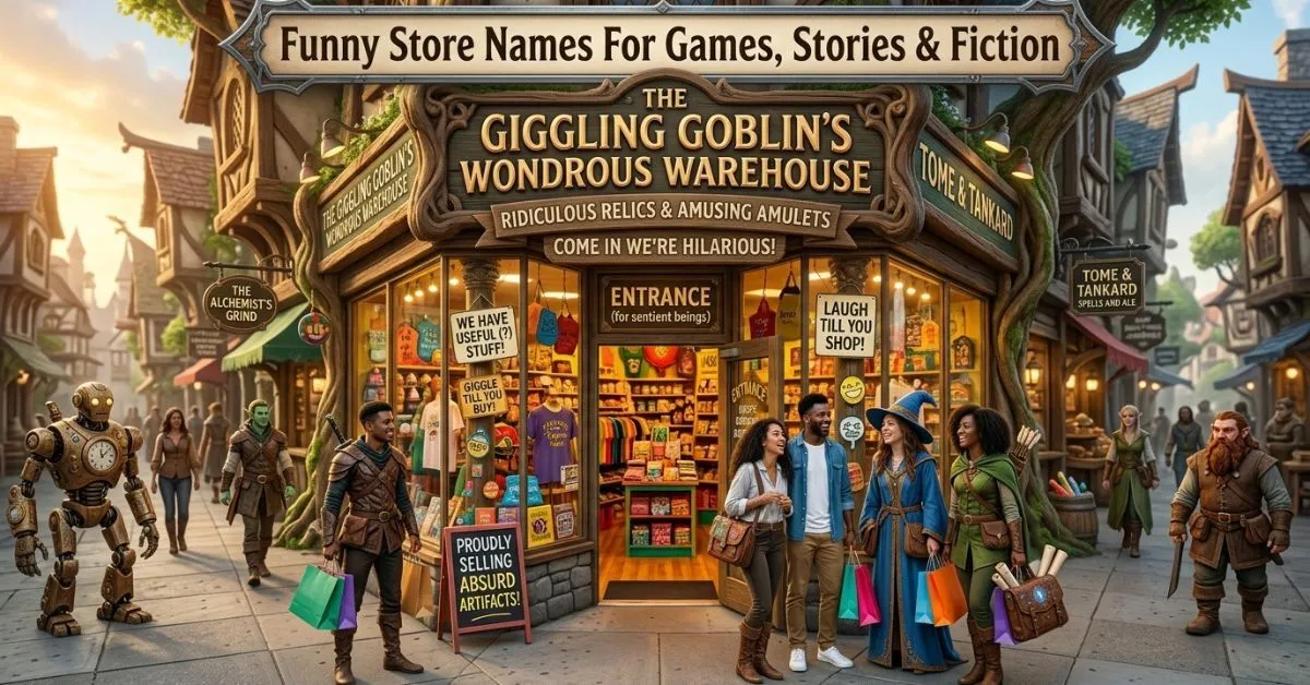 Funny Store Names For Games, Stories & Fiction