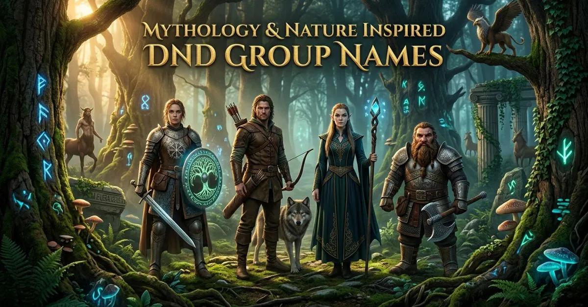 Mythology & Nature Inspired DND Group Names
