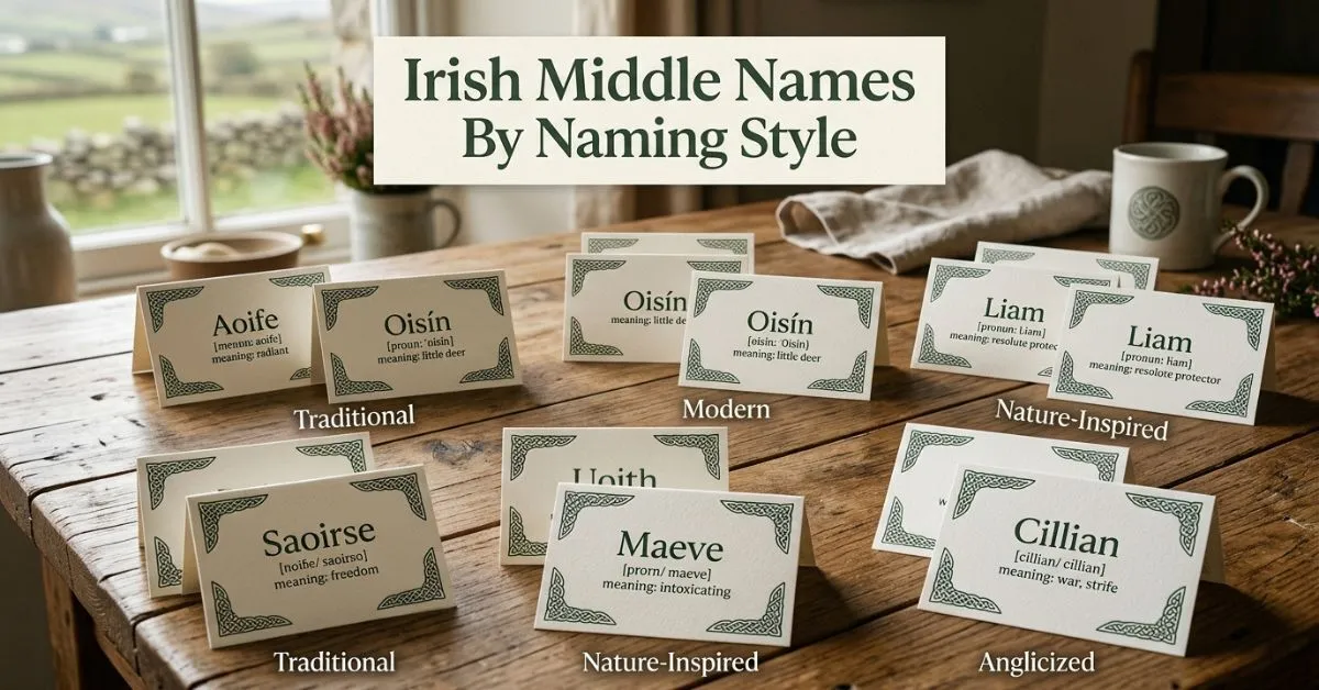 Irish Middle Names By Naming Style