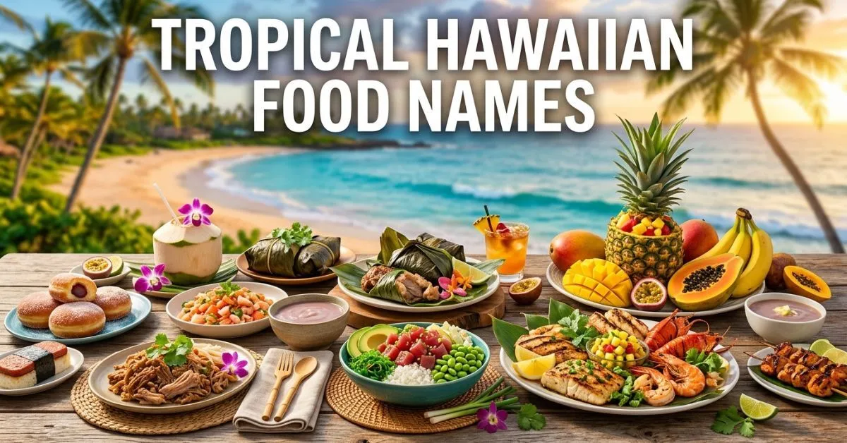 Tropical Hawaiian Food Names